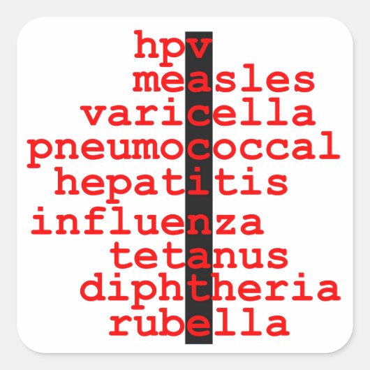 ステッカーの予防接種 スクエアシール (正面)