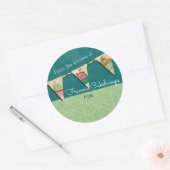 ステッカーの台所からクリスマスのカップケーキ ラウンドシール (封筒)