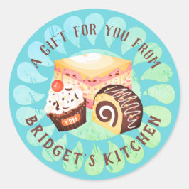ステッカーの台所から出たパティストリー·デザート·ベーカリー ラウンドシール