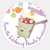 ステッカーの台所から沸騰した砂糖菓子 ラウンドシール (正面)