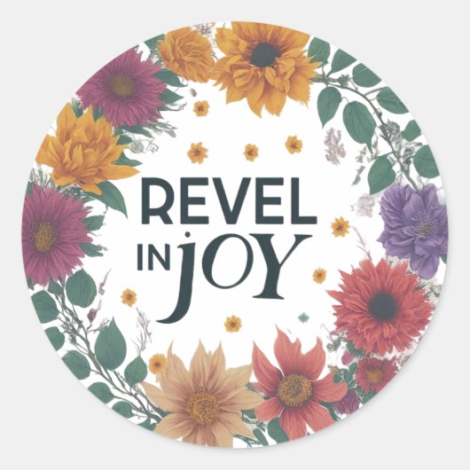 ステッカーの喜びを楽しむクール ラウンドシール (正面)