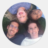 ステッカーの家族の写真(Fits ポップ・アートの Sockets) ラウンドシール (正面)