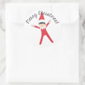 ステッカーの小妖精や小人 ラウンドシール (バッグ)