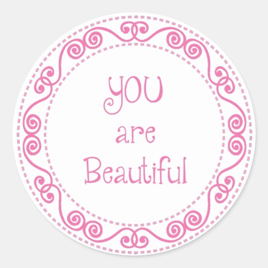 ステッカーの美しガーリーさ ラウンドシール (正面)