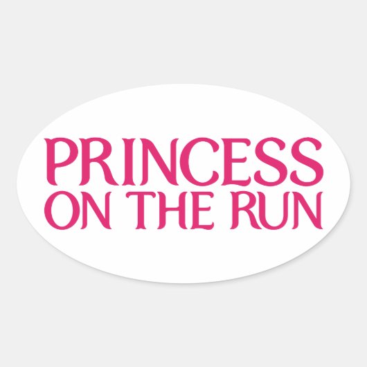 ステッカーの走プリンセス 楕円形シール (正面)