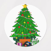 ステッカーはクリスマスの光を喜ぶ ラベル (デザイン1)