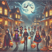 ステッカーはハロウィーントリックまたはトリートをデザイン シール (正面)