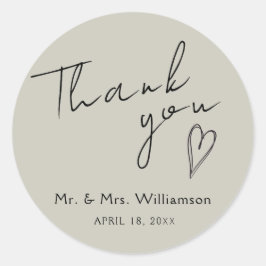 ステッカーはミニマリストモダンに感謝結婚 ラウンドシール