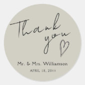 ステッカーはミニマリストモダンに感謝結婚 ラウンドシール (正面)