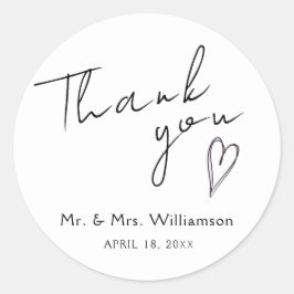 ステッカーはミニマリストモダンに感謝結婚 ラウンドシール