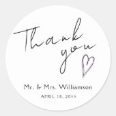 ステッカーはミニマリストモダンに感謝結婚 ラウンドシール (正面)