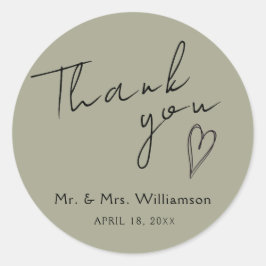 ステッカーはミニマリストモダンに感謝結婚 ラウンドシール