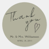 ステッカーはミニマリストモダンに感謝結婚 ラウンドシール (正面)