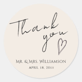 ステッカーはミニマリストモダンに感謝結婚 ラウンドシール
