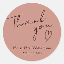 ステッカーはミニマリストモダンに感謝結婚 ラウンドシール