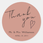 ステッカーはミニマリストモダンに感謝結婚 ラウンドシール (正面)