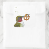 ステッカーへの/からのプレッツェルハミングバード スクエアシール (バッグ)