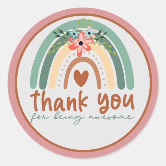 ステッカーをしてくれてあり素晴らしがとう ラウンドシール (正面)