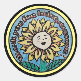 ステッカーをしてくれてあり素晴らしがとう ラウンドシール