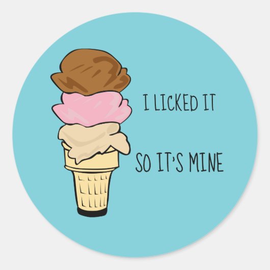 ステッカーをなめた ラウンドシール (正面)