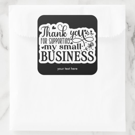 ステッカーをサポートしてくれてありがとう スクエアシール (バッグ)