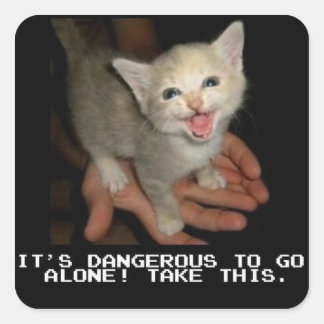 ステッカーを一人で行くのは危険だ スクエアシール