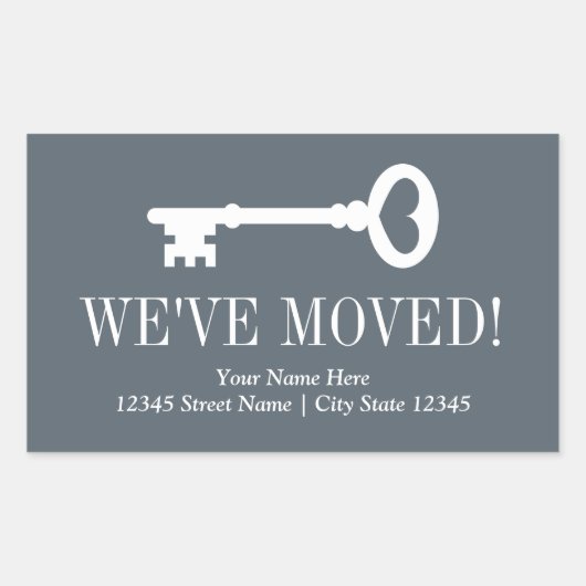 ステッカーを動かすカスタムヴィンテージ鍵を動かした 長方形シール (正面)