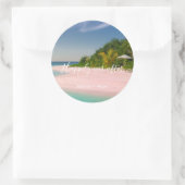 . .ステッカーを好むビーチ結婚式の後に幸せに ラウンドシール (バッグ)