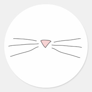 ステッカーを引出す子猫のひげ ラウンドシール