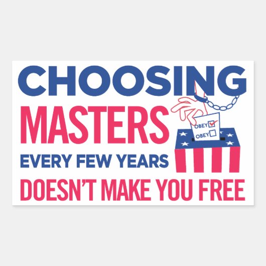 ステッカーを投票するマスターの選択 長方形シール (正面)