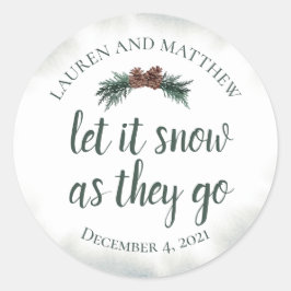 ステッカーを振り落とす結婚と雪を降らせろ ラウンドシール