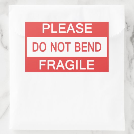 ステッカーを曲げない 長方形シール (バッグ)