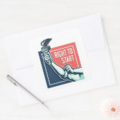 ステッカーを開始する権利 スクエアシール (封筒)