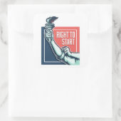 ステッカーを開始する権利 スクエアシール (バッグ)