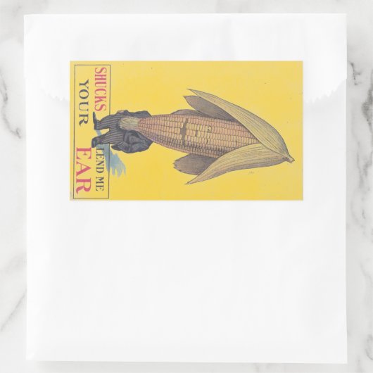 ステッカーアンティークアントレポモルフィックベジコーンプン 長方形シール (バッグ)