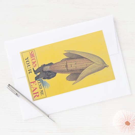 ステッカーアンティークアントレポモルフィックベジコーンプン 長方形シール (封筒)