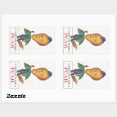 ステッカーアンティーク二宝形果実ナシ男プン 長方形シール (シート)