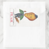 ステッカーアンティーク二宝形果実ナシ男プン 長方形シール (バッグ)