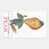 ステッカーアンティーク二宝形果実ナシ男プン 長方形シール (正面)