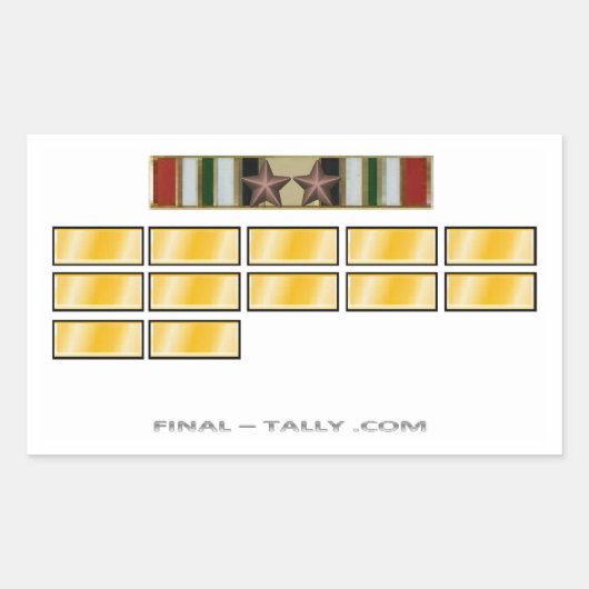 ステッカーイラクキャンペーン星との12か月 長方形シール (正面)