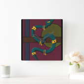 ステッカーカレスネーク スクエア壁時計 (ホーム)