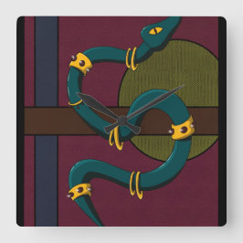 ステッカーカレスネーク スクエア壁時計