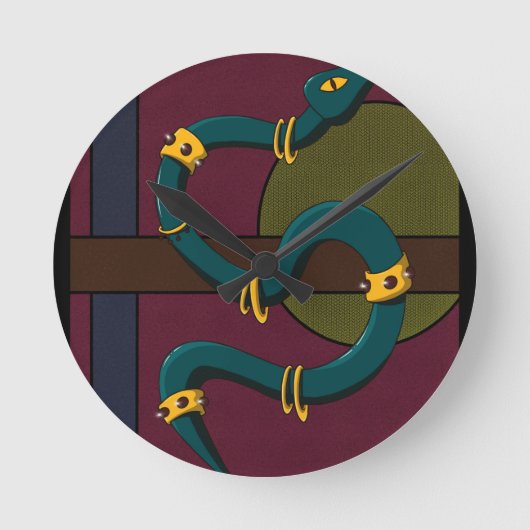 ステッカーカレスネーク ラウンド壁時計 (正面)