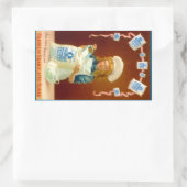 ステッカーキッチンヴィンテージ広告ガールグラニュー糖 長方形シール (バッグ)