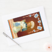 ステッカーキッチンヴィンテージ広告ガールグラニュー糖 長方形シール (封筒)