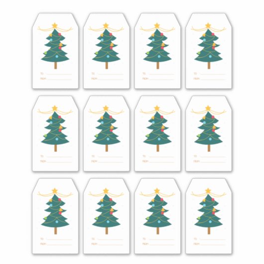 ステッカークリスマスギフトタグクリスマスプレゼントラベル シール (正面)