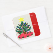 ステッカークリスマスツリーとスタートッパーのセット スクエアシール (封筒)