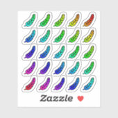 ステッカーシート カラフルな羽 小さな虹 オンブレ シール (シート)