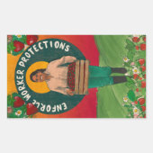 ステッカーシート：労働者の保護 長方形シール (正面)