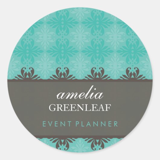 ステッカーシール: スタイリッシュ: パターン(の模様が)ある 5 ラウンドシール (正面)